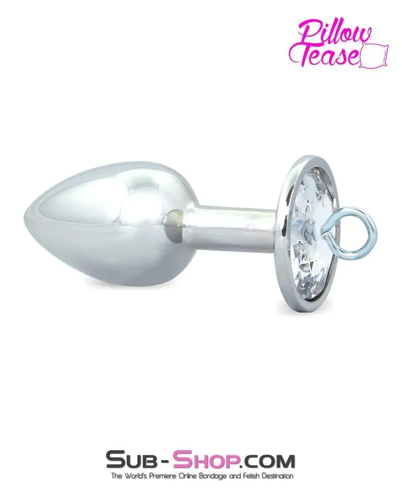 0303E      Eye Hook Clear Jewel Small Chromed Butt Plug - LAST CHANCE - Final Closeout!