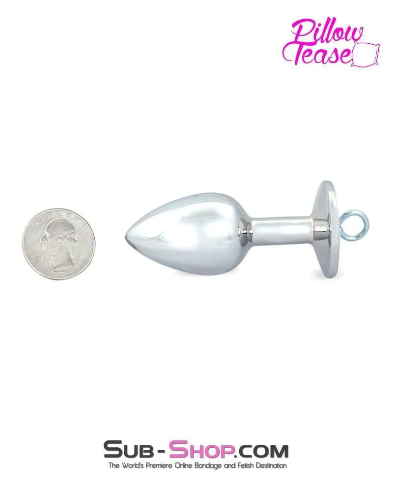 0303E      Eye Hook Clear Jewel Small Chromed Butt Plug - LAST CHANCE - Final Closeout!