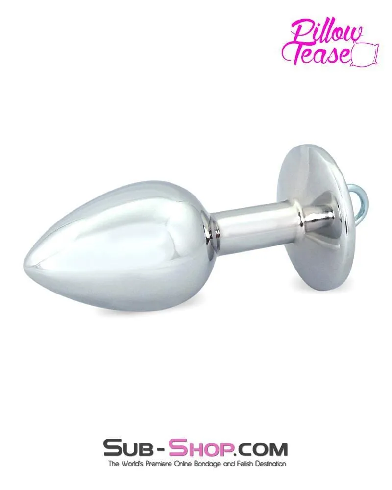 0303E      Eye Hook Clear Jewel Small Chromed Butt Plug - LAST CHANCE - Final Closeout!