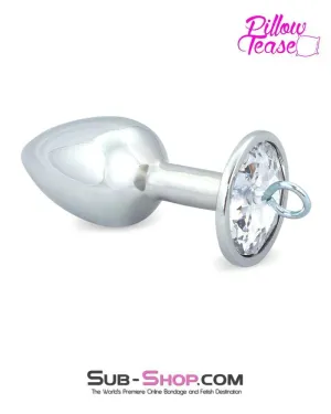 0303E      Eye Hook Clear Jewel Small Chromed Butt Plug - LAST CHANCE - Final Closeout!