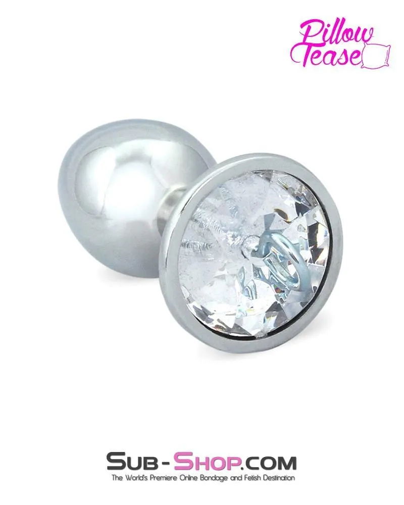 0303E      Eye Hook Clear Jewel Small Chromed Butt Plug - LAST CHANCE - Final Closeout!