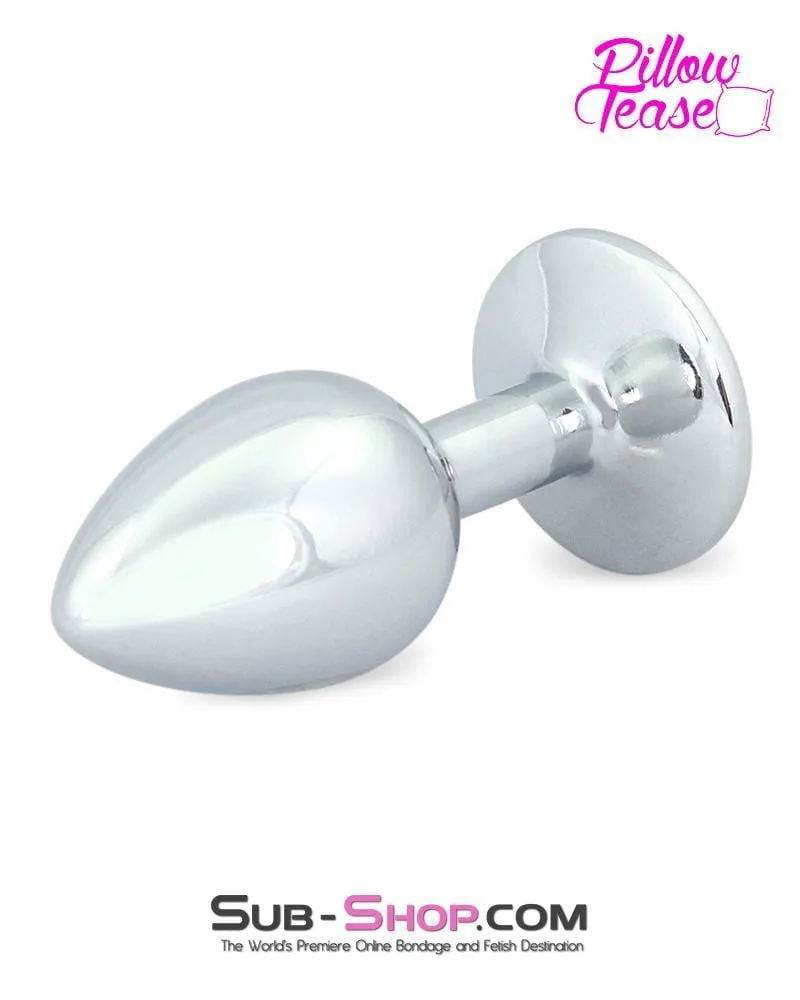 0307E      Eye Hook Red Gem Small Chromed Butt Plug - LAST CHANCE - Final Closeout!