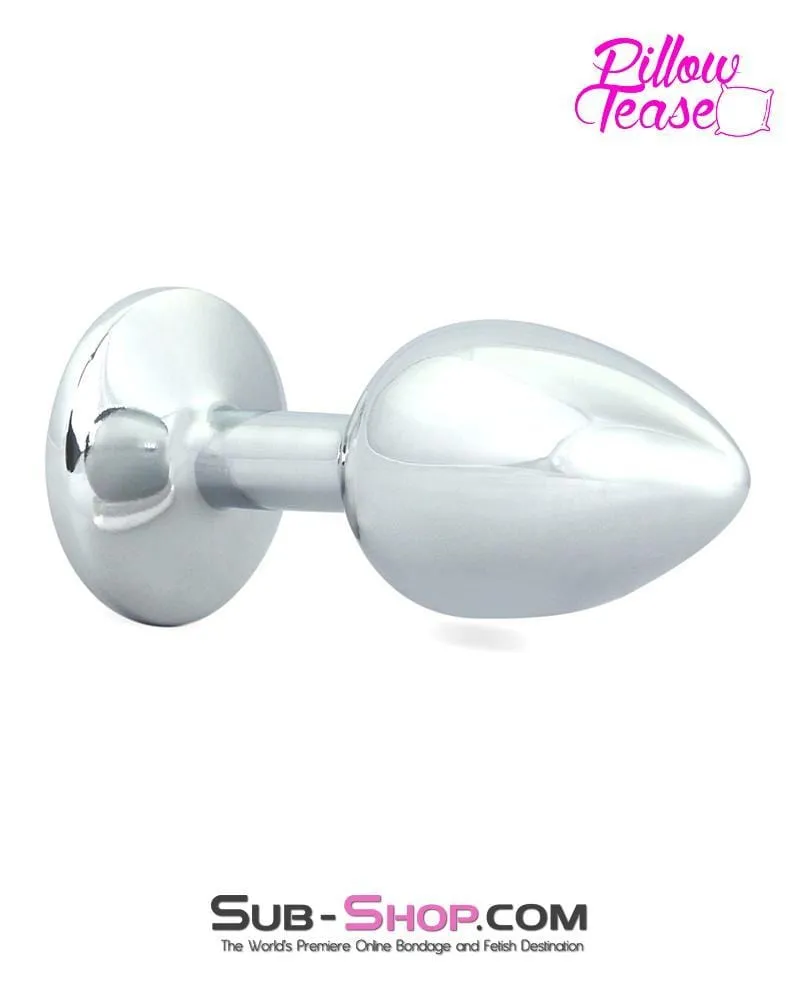 0307E      Eye Hook Red Gem Small Chromed Butt Plug - LAST CHANCE - Final Closeout!