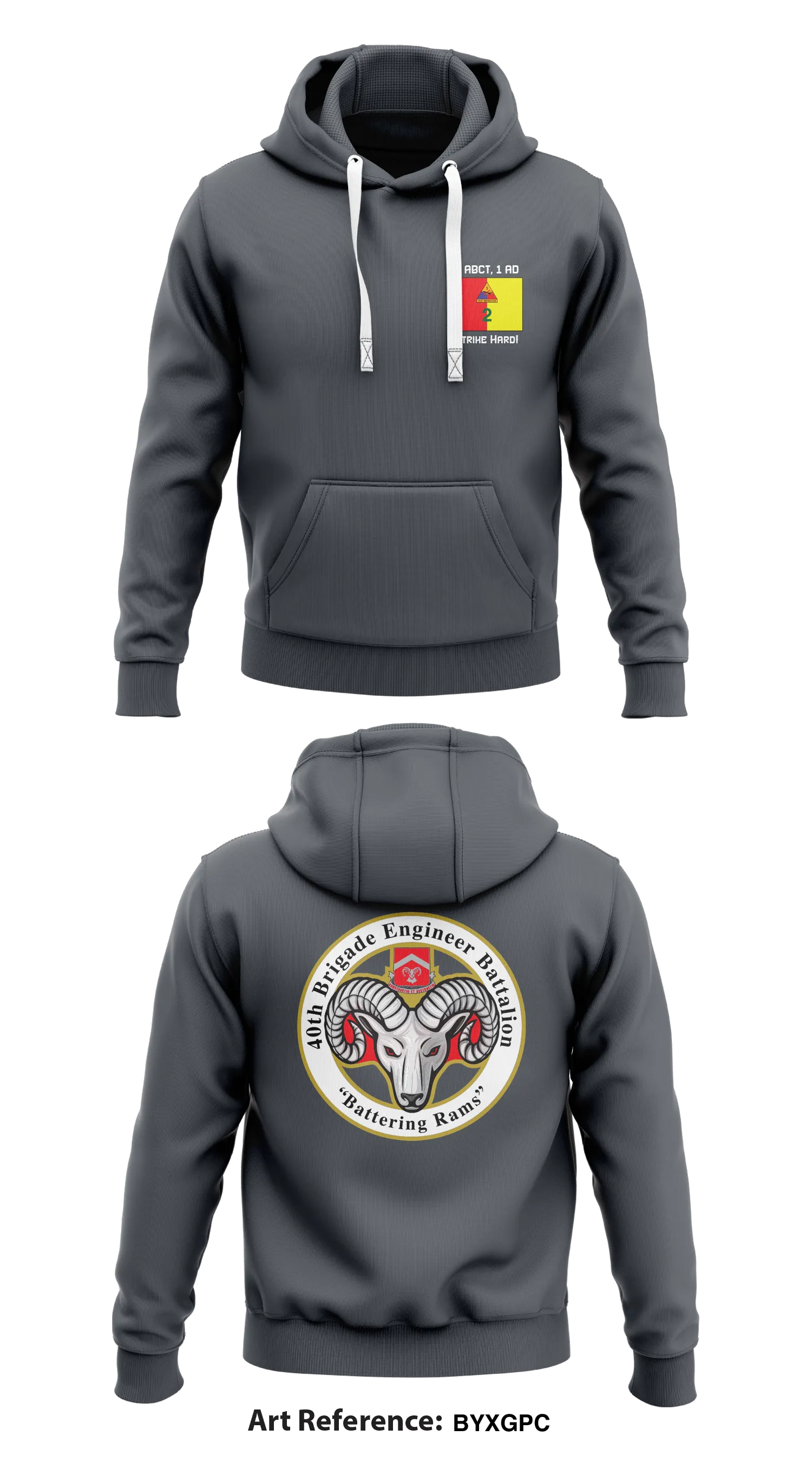 2/1 ABCT, 4th BEB (Rams) Store 1  Core Men's Hooded Performance Sweatshirt - byxgpc