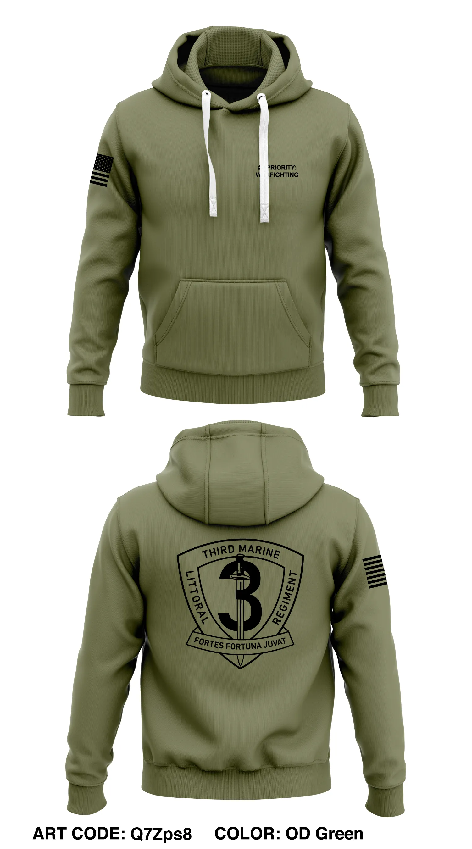 3D Marine Littoral Regiment  Core Men's Hooded Performance Sweatshirt - Q7Zps8