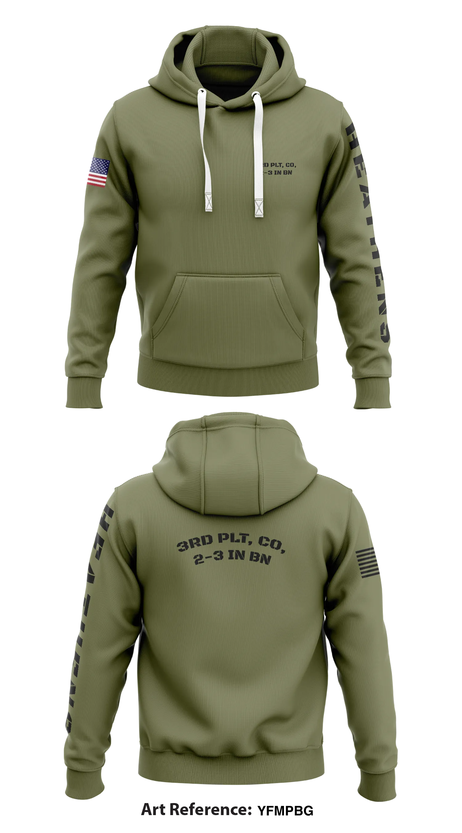 3rd Plt, Co, 2-3 IN BN Store 1  Core Men's Hooded Performance Sweatshirt - YFMpbg