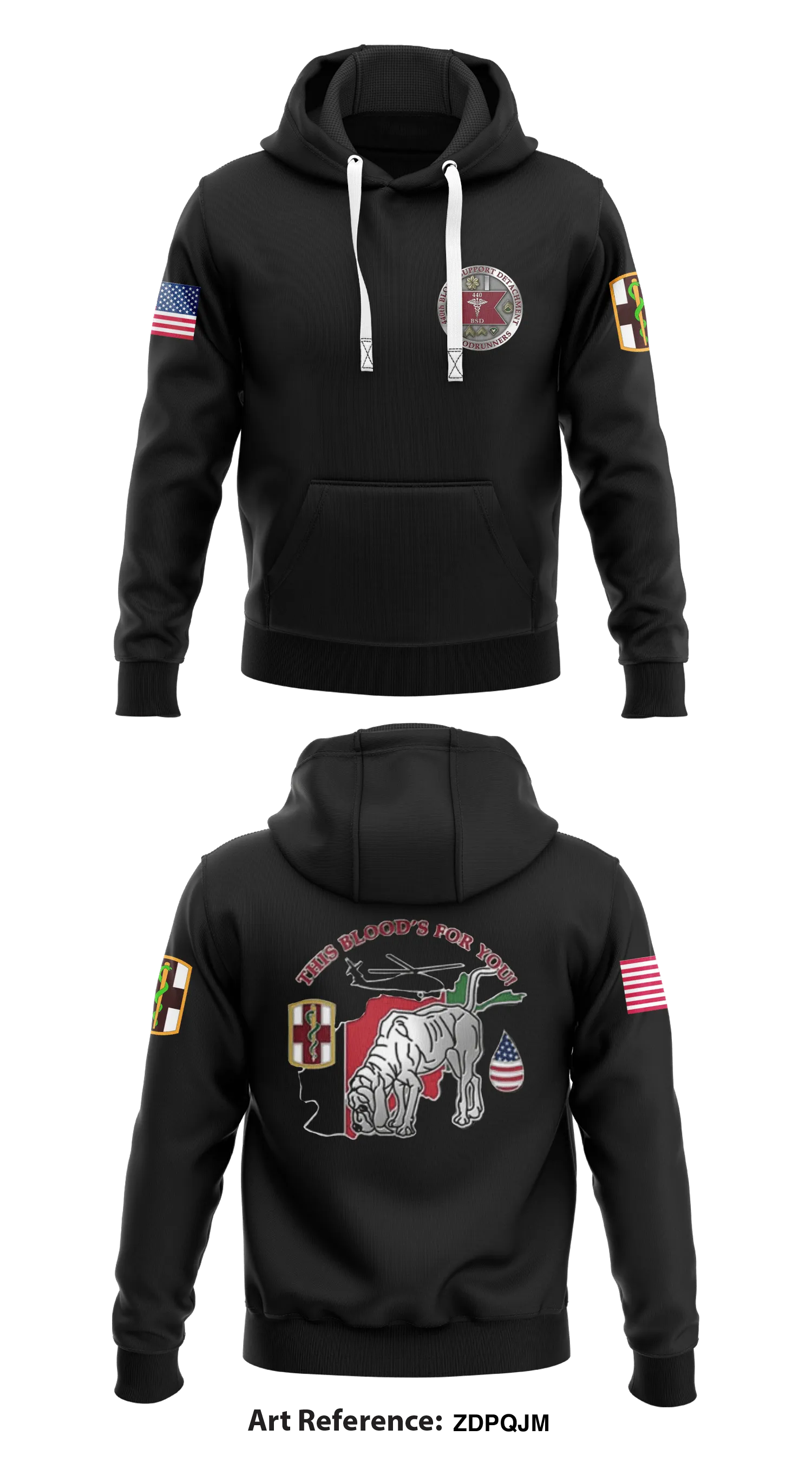 44th Blood Support Detachment  Core Men's Hooded Performance Sweatshirt - ZdpqJM