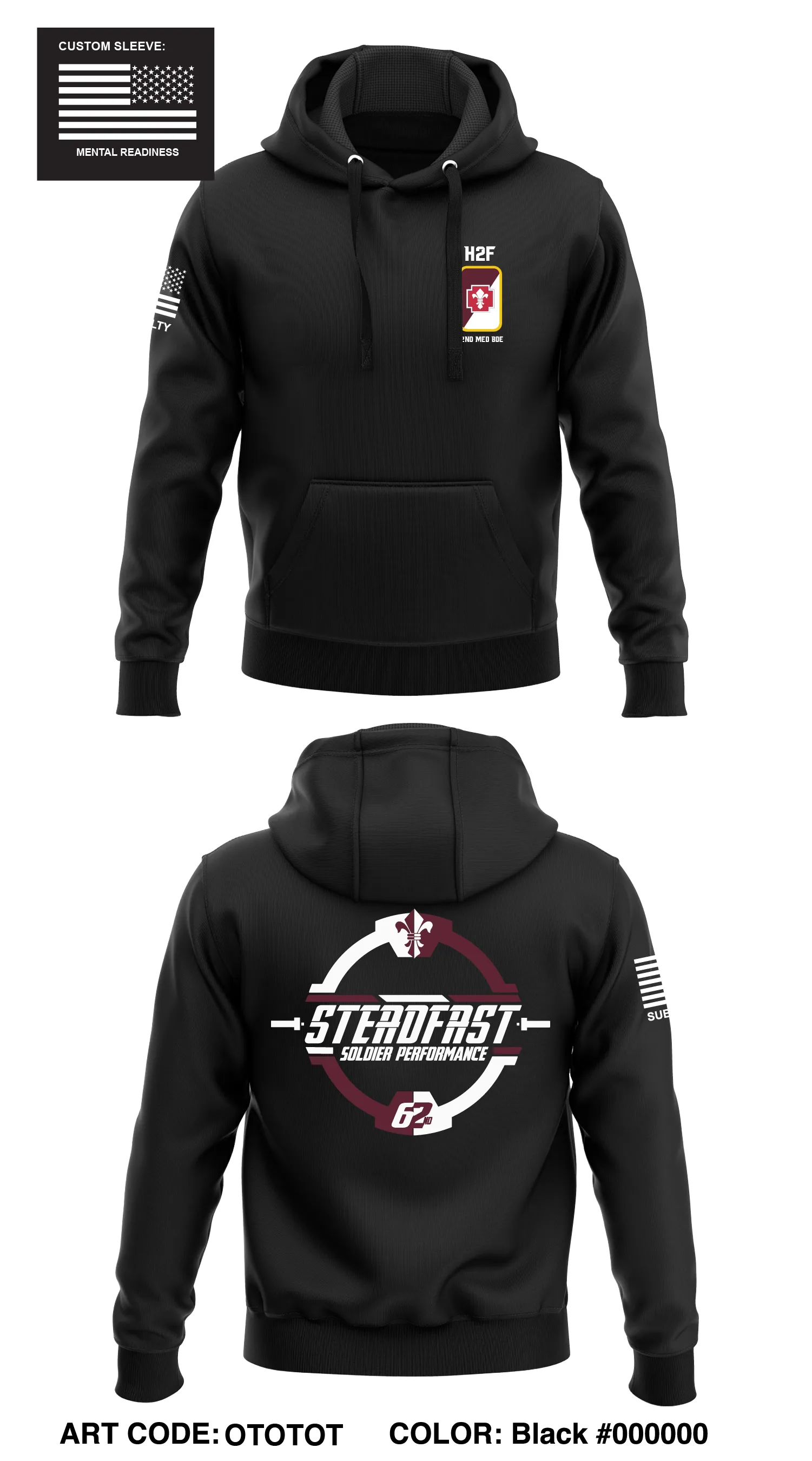 62nd Medical Brigade Store 1  Core Men's Hooded Performance Sweatshirt - OTOTOT