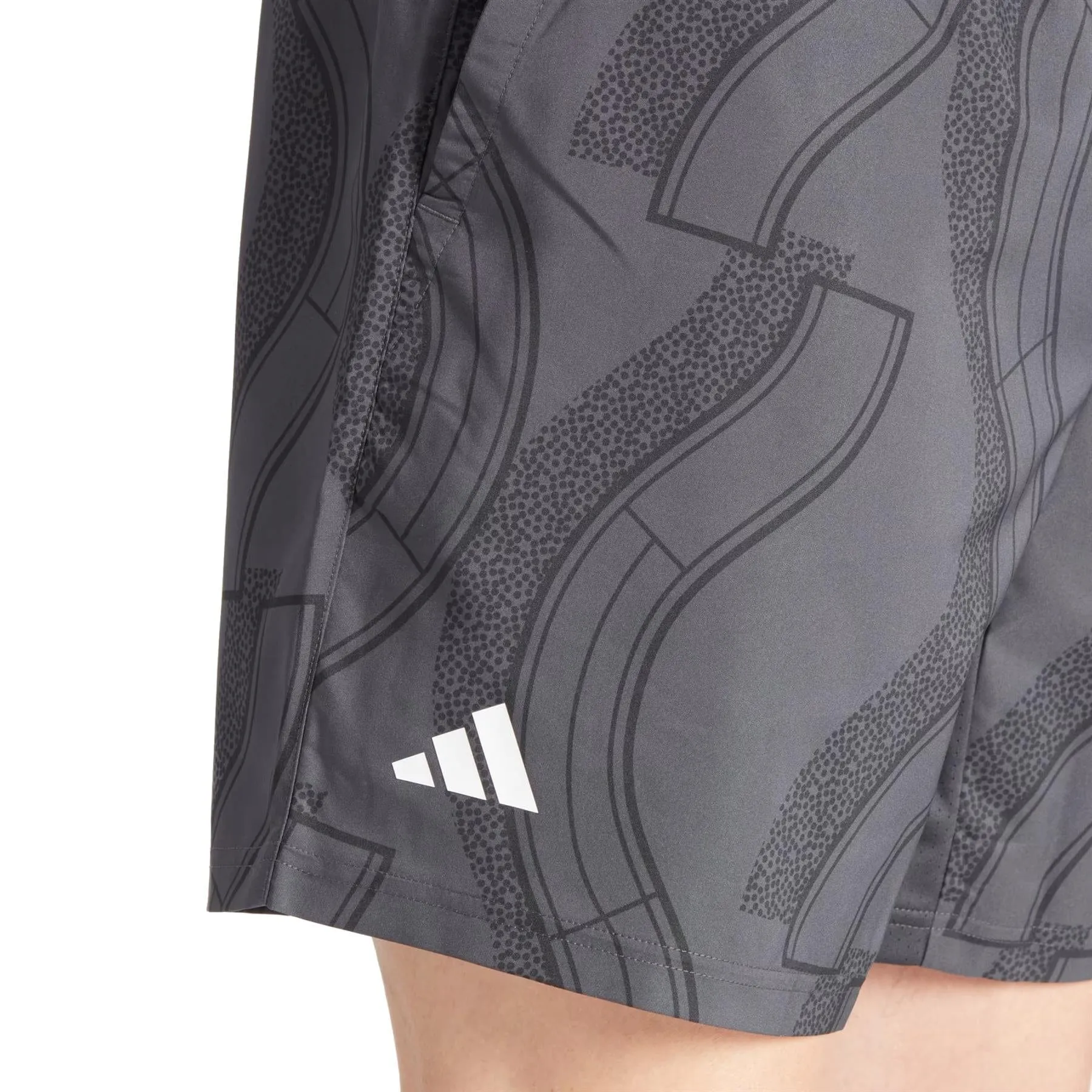 ADIDAS Club Graphic Mens Badminton Shorts - Carbon / Black