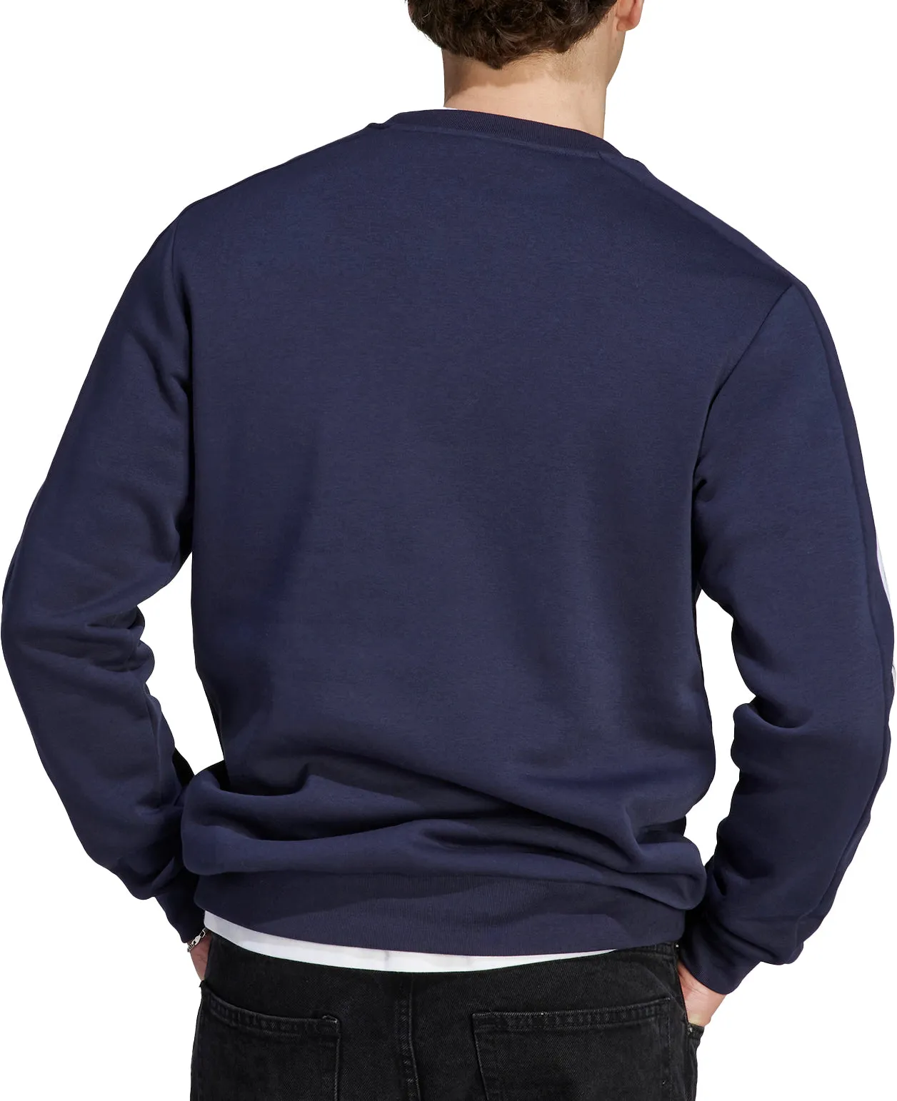 adidas Essentials Fleece 3 Stripes Mens Sweatshirt - Blue