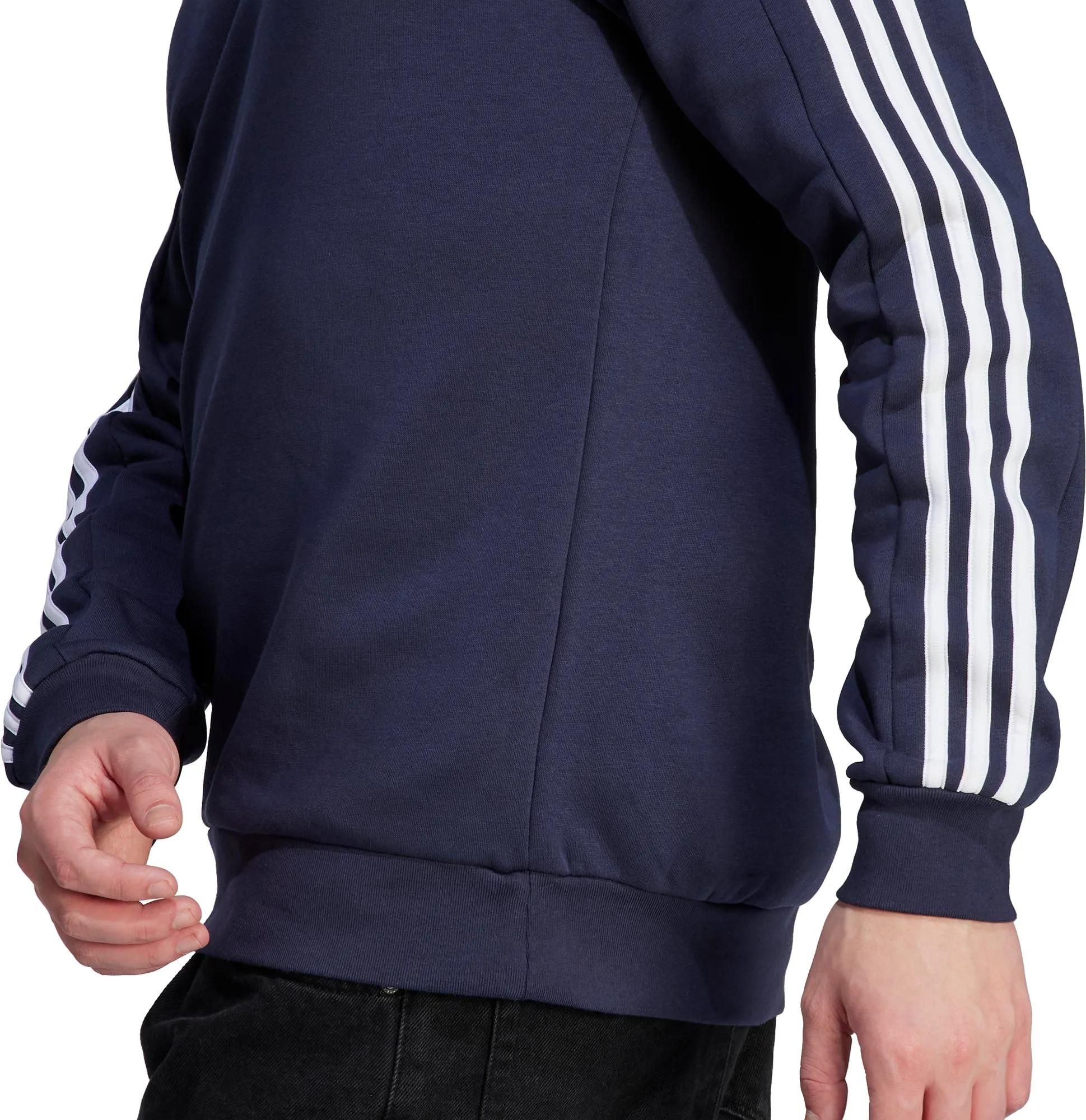 adidas Essentials Fleece 3 Stripes Mens Sweatshirt - Blue