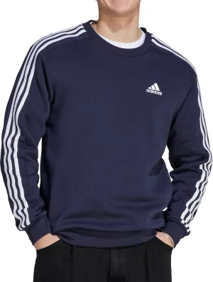 adidas Essentials Fleece 3 Stripes Mens Sweatshirt - Blue