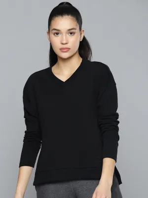 Alcis Women Black Solid Sweatshirt