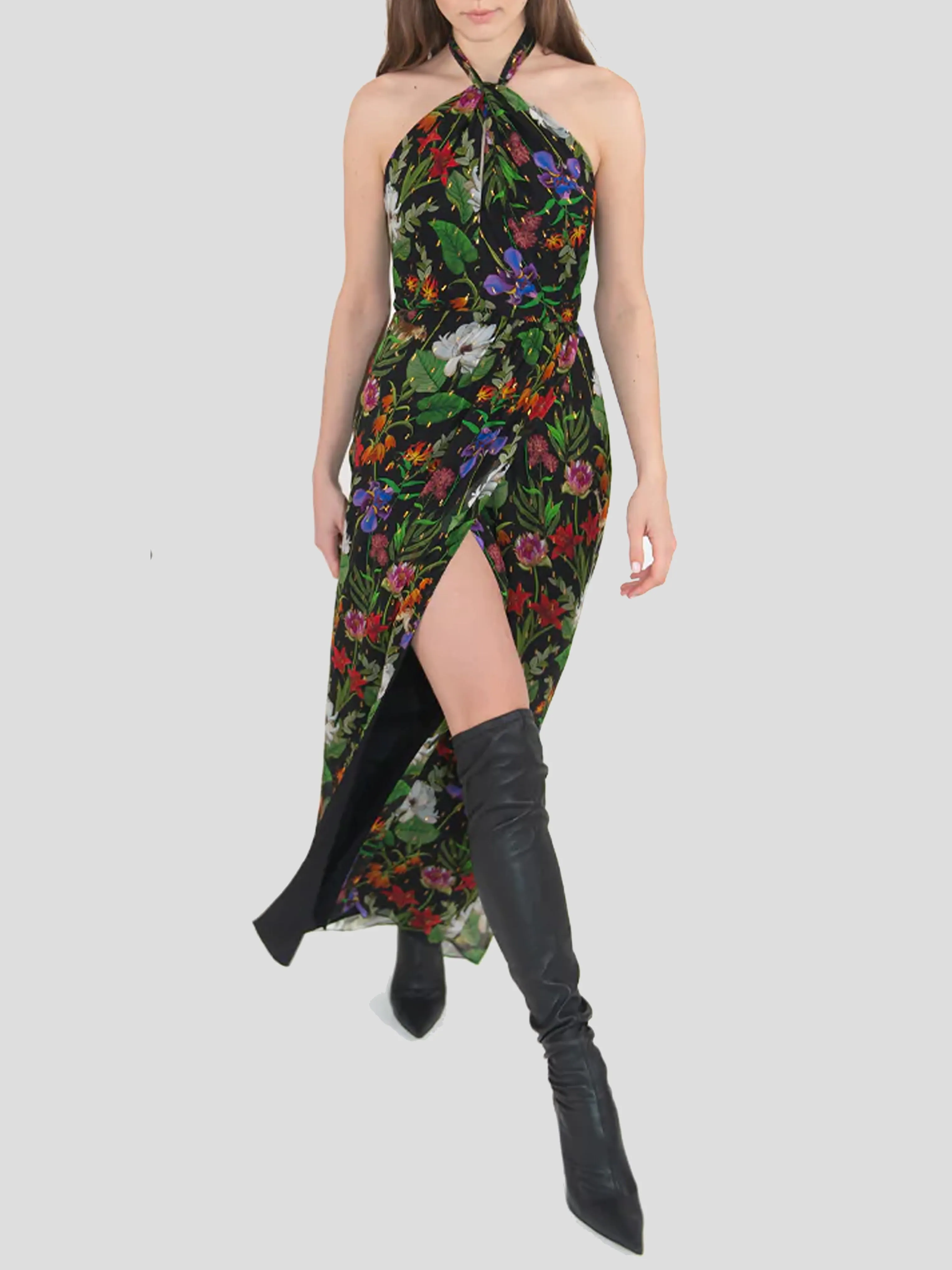 Alyona Halter Maxi Dress in Black