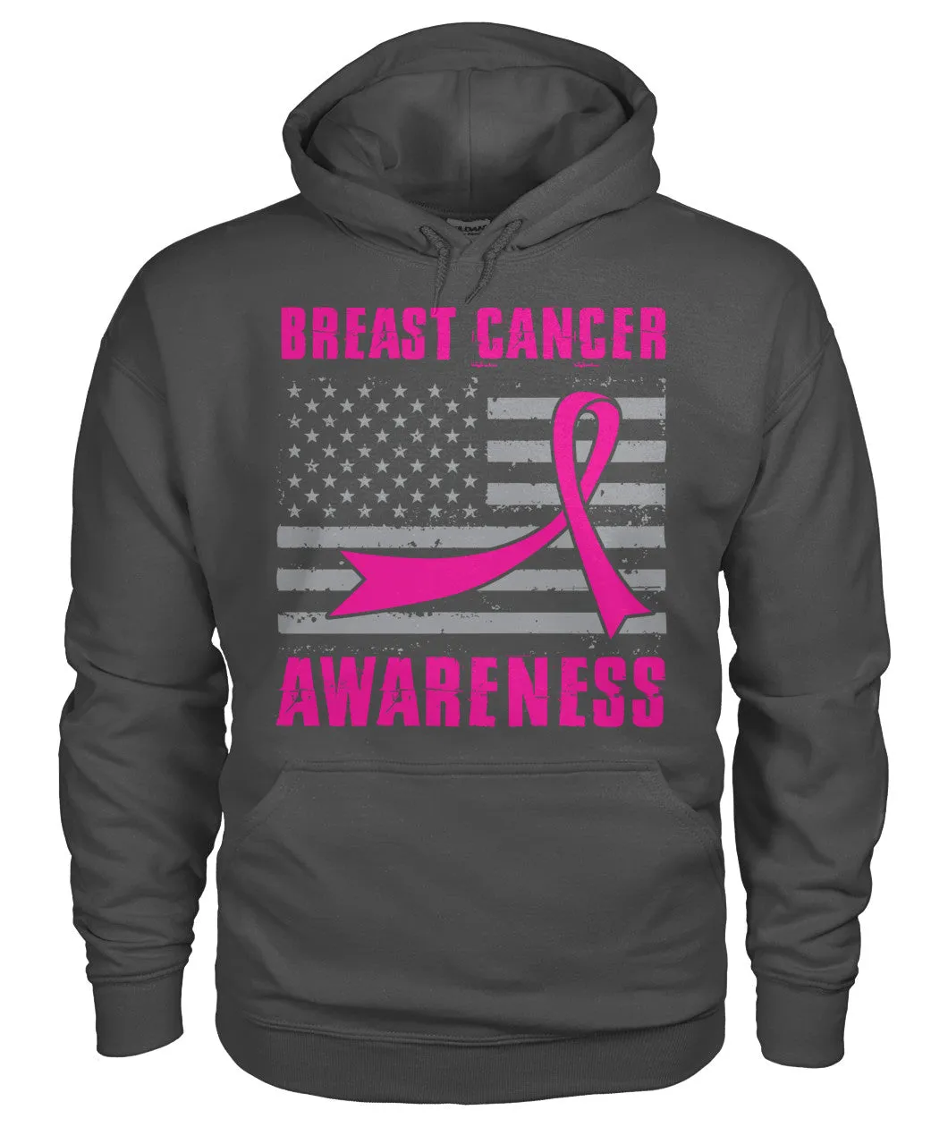 American Flag Breast Cancer Awareness Hoodies and Sweatshirts