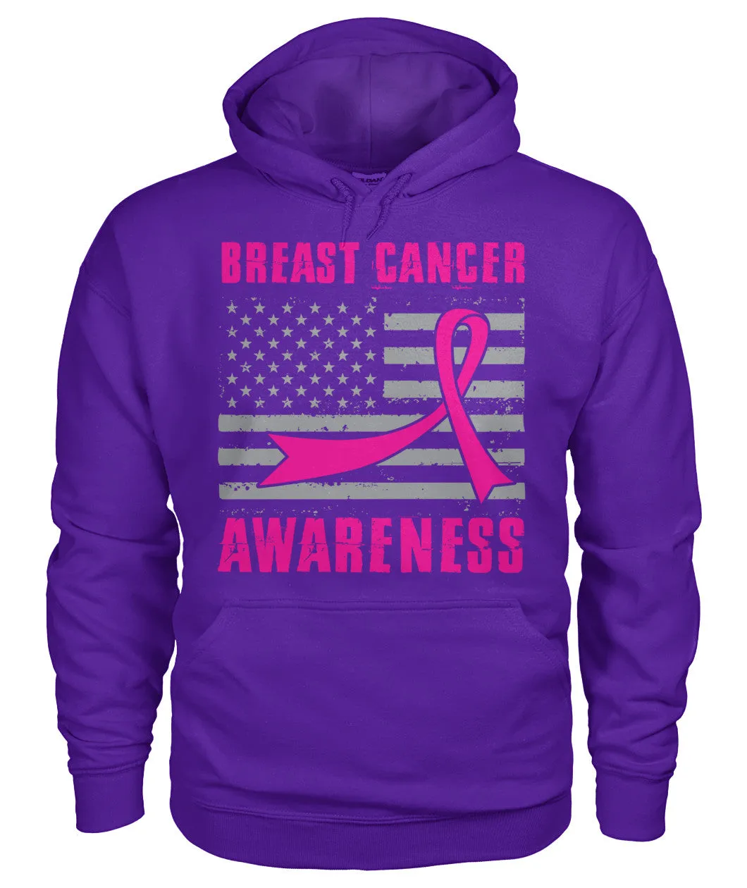 American Flag Breast Cancer Awareness Hoodies and Sweatshirts