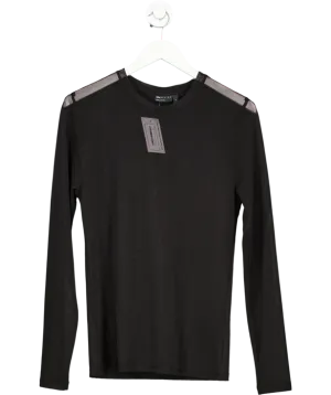 ASOS Black Long Sleeve Mesh Top UK M