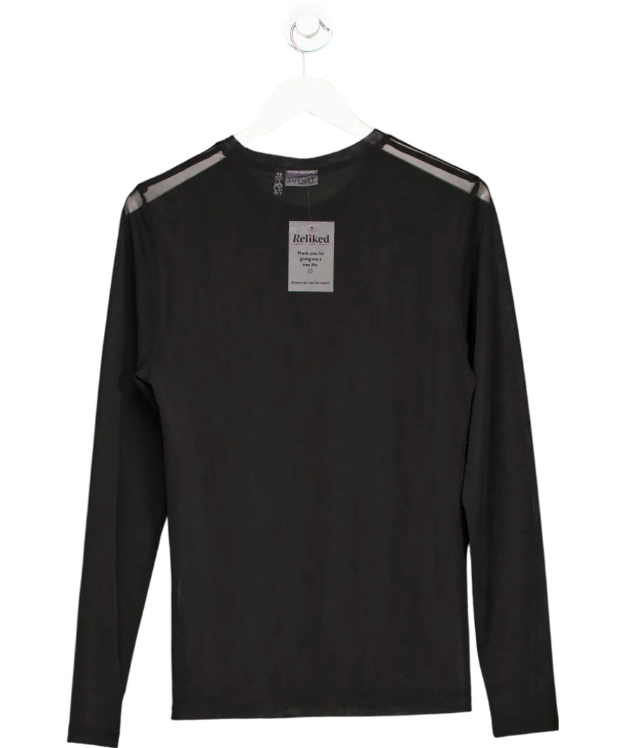 ASOS Black Long Sleeve Mesh Top UK M