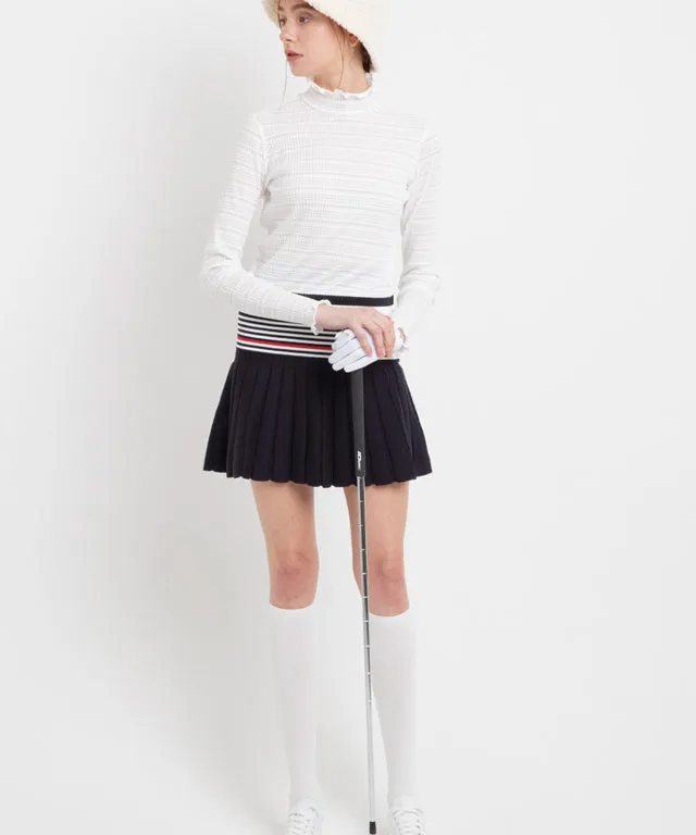 AVEN Pleated Knit Skirt - Dark Navy