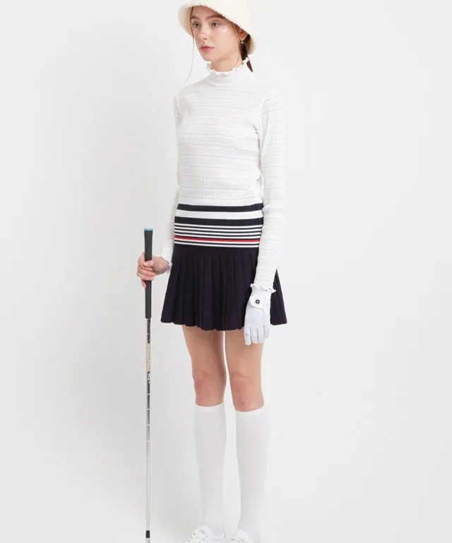 AVEN Pleated Knit Skirt - Dark Navy