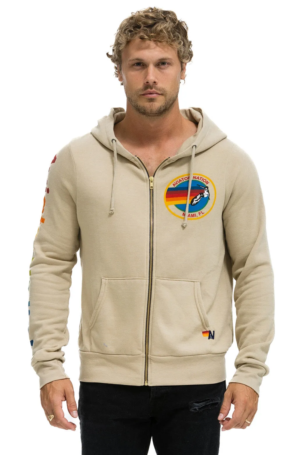AVIATOR NATION MIAMI HOODIE - SAND