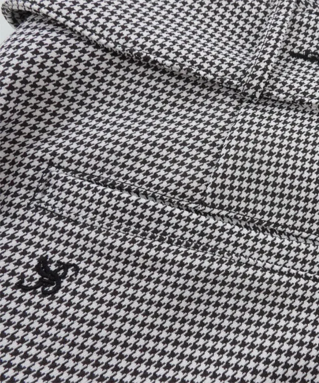 BENECIA 12 Button Unbalance Check Skirt - Black