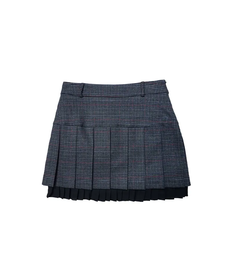 BENECIA 12  Classic Check Skirt With Fleece Lining - Gray