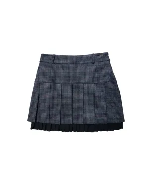 BENECIA 12  Classic Check Skirt With Fleece Lining - Gray