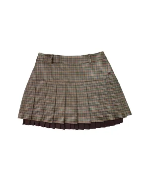 BENECIA 12  Classic Check Skirt With Quilting -  Brown