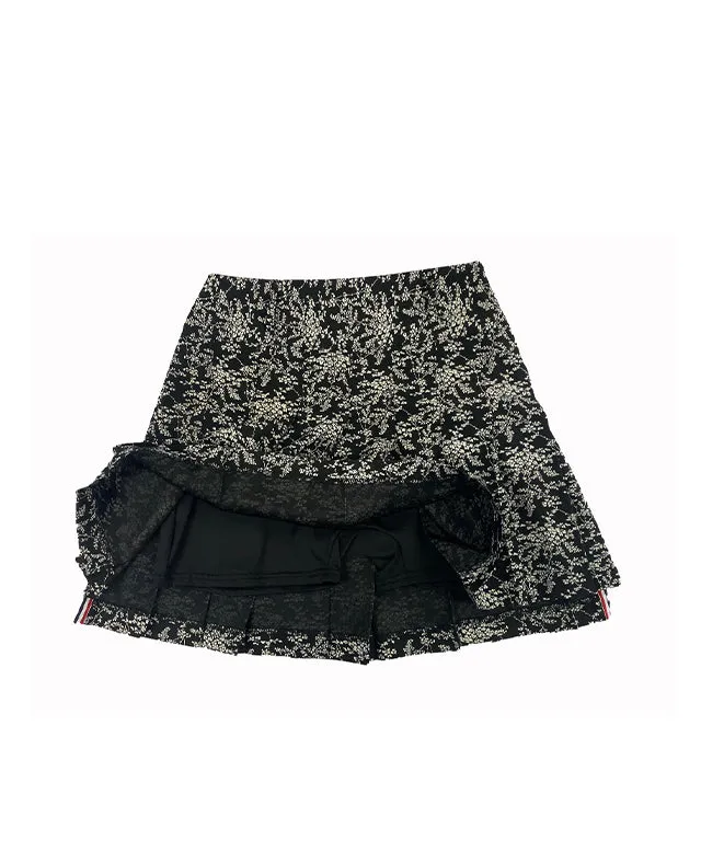 BENECIA 12 Flower Unbalance Skirt - Black