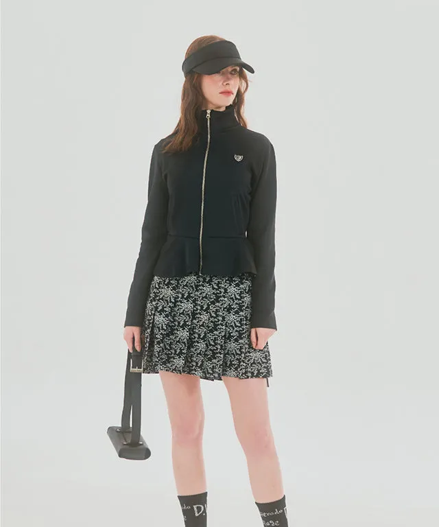 BENECIA 12 Flower Unbalance Skirt - Black