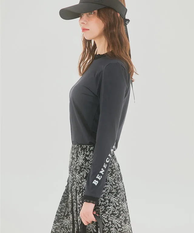 BENECIA 12 Flower Unbalance Skirt - Black