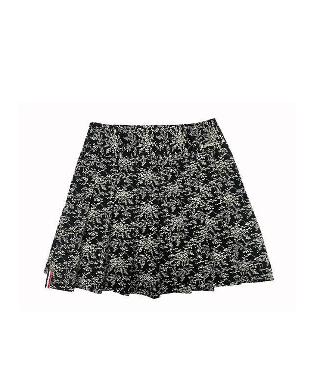 BENECIA 12 Flower Unbalance Skirt - Black