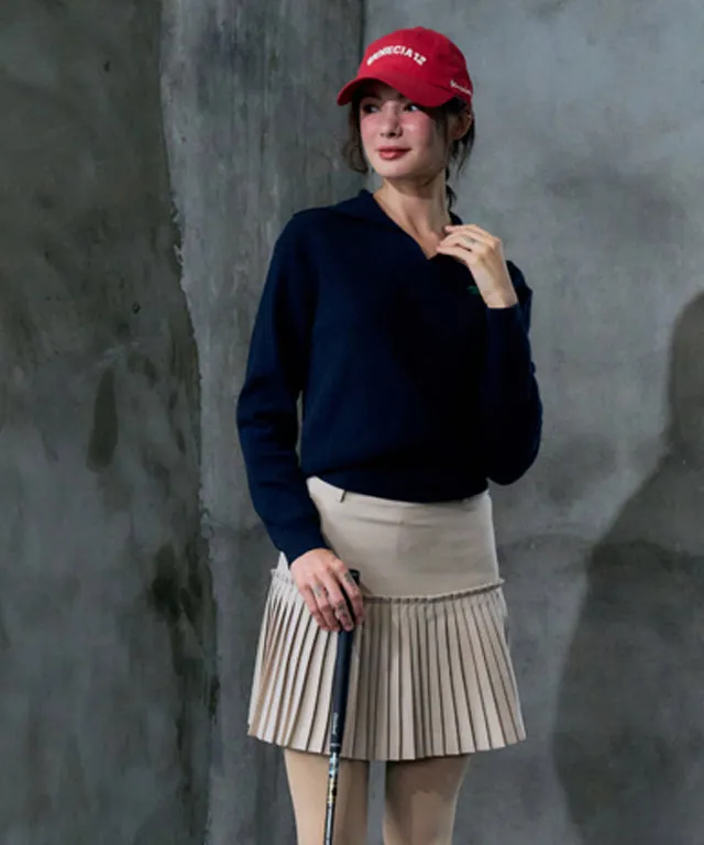 BENECIA 12 Frill Pleated Skirt - Beige