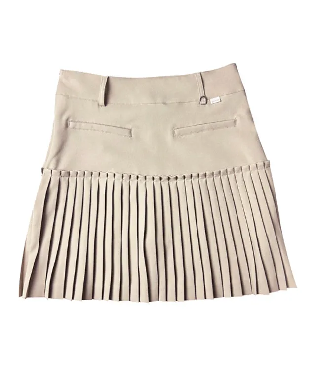 BENECIA 12 Frill Pleated Skirt - Beige