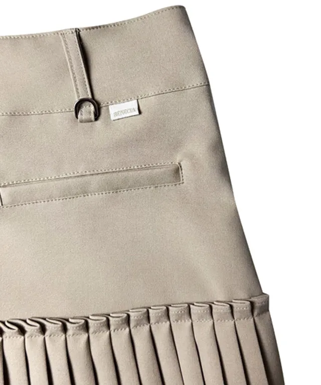 BENECIA 12 Frill Pleated Skirt - Beige