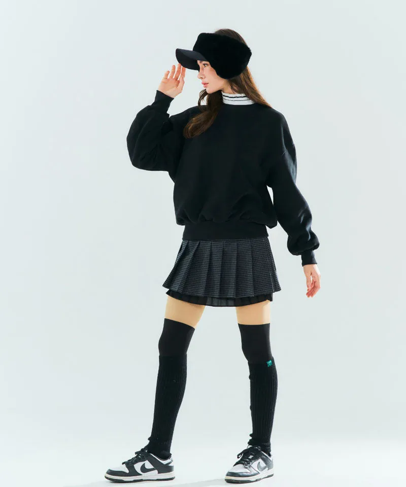 BENECIA 12 FW Fleece Wappen Check Skirt - Gray/Black