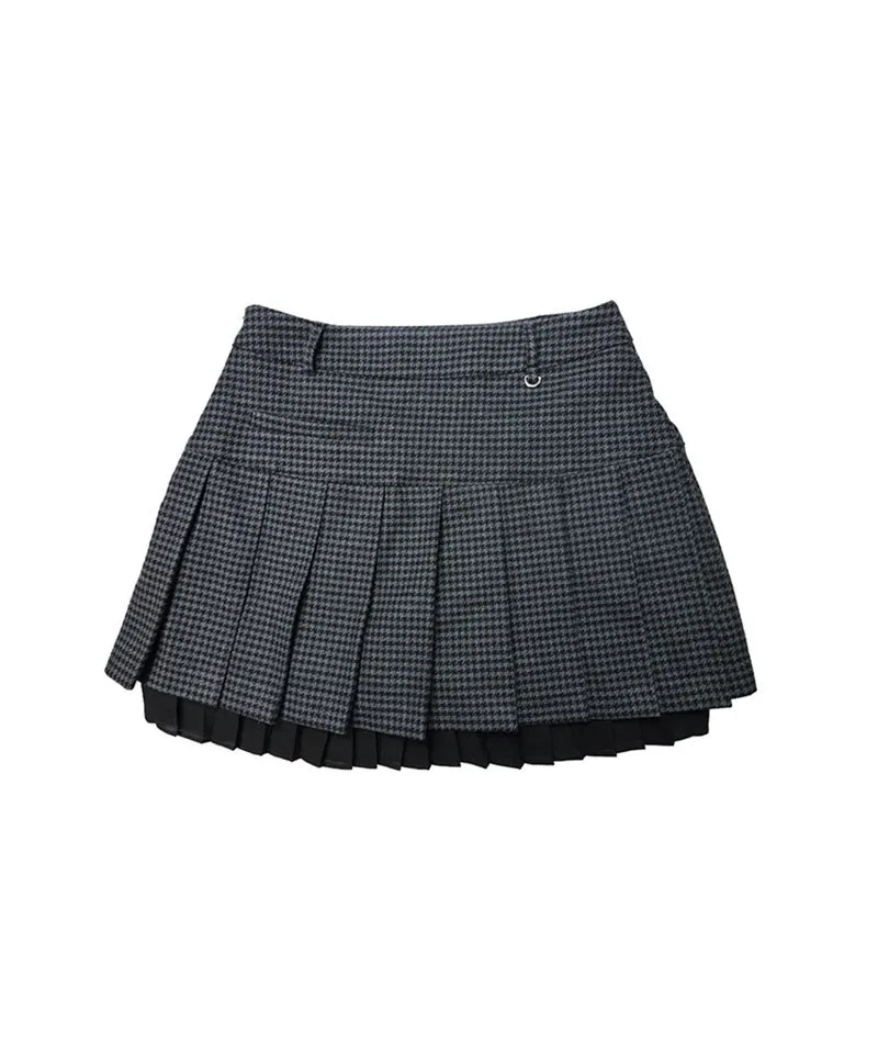 BENECIA 12 FW Fleece Wappen Check Skirt - Gray/Black