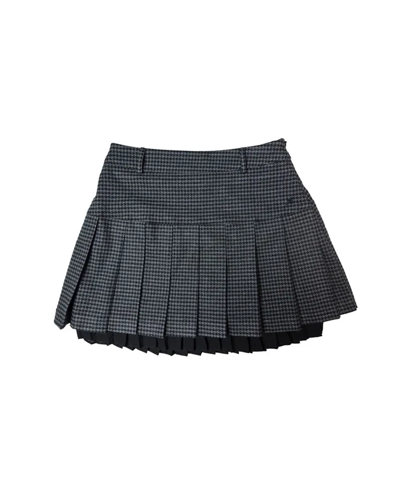 BENECIA 12 FW Fleece Wappen Check Skirt - Gray/Black