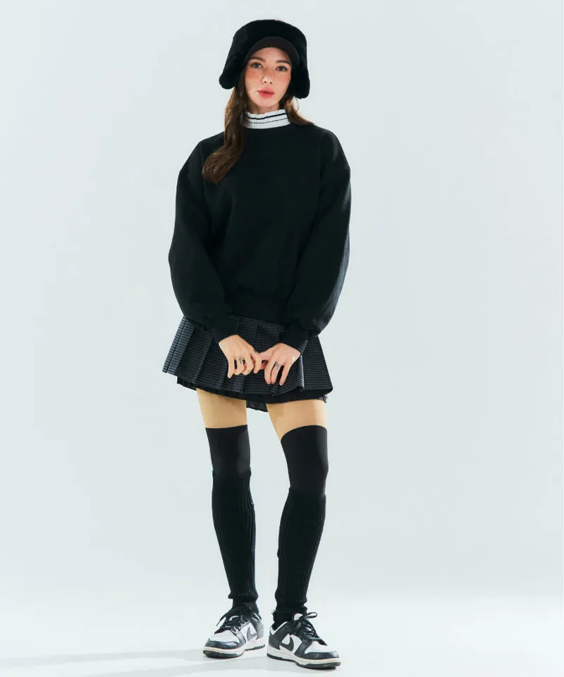 BENECIA 12 FW Fleece Wappen Check Skirt - Gray/Black