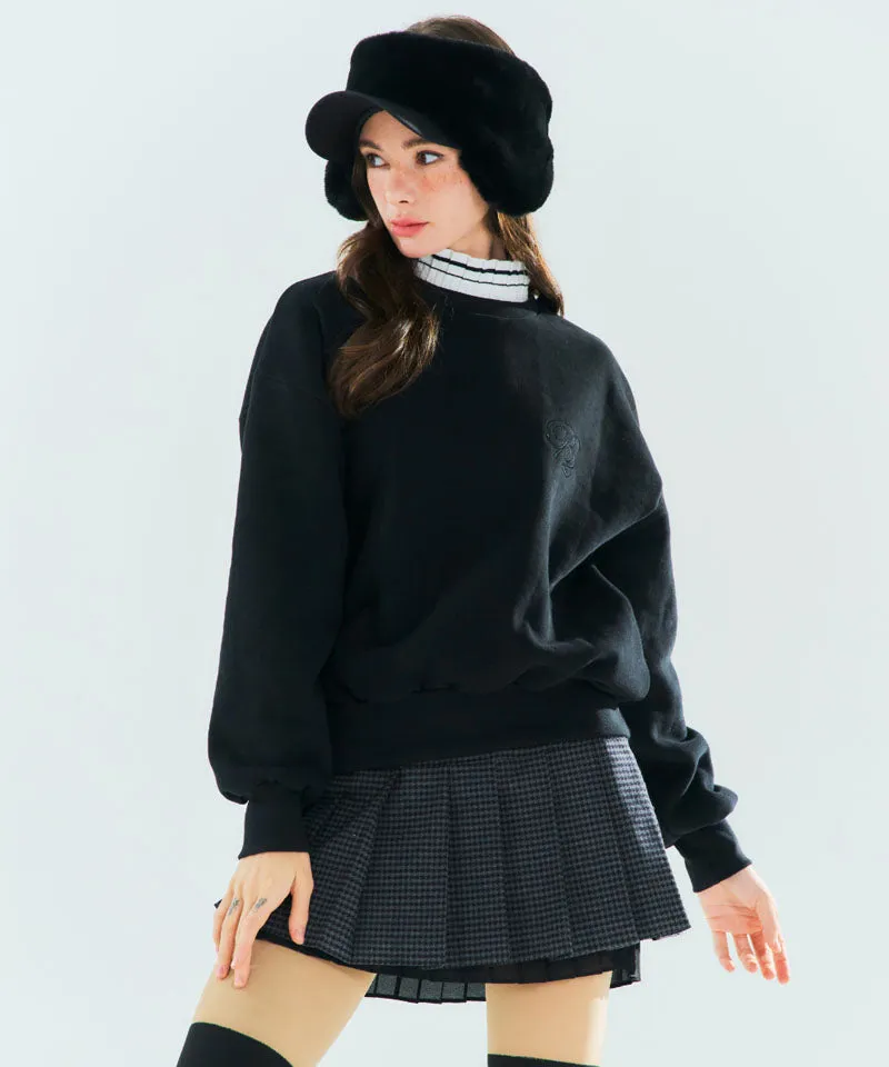 BENECIA 12 FW Fleece Wappen Check Skirt - Gray/Black