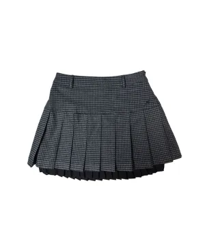 BENECIA 12 FW Fleece Wappen Check Skirt - Gray/Black