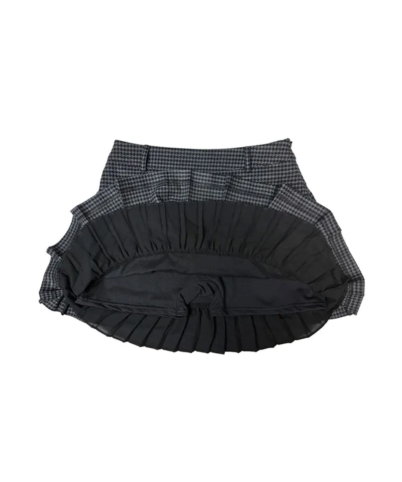 BENECIA 12 FW Fleece Wappen Check Skirt - Gray/Black