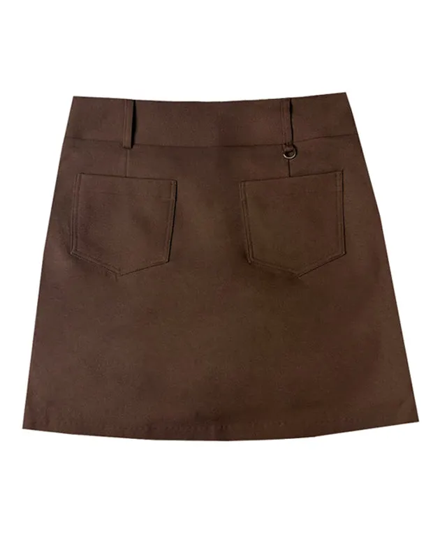 BENECIA 12 Grand Unbalanced Skirt - Brown