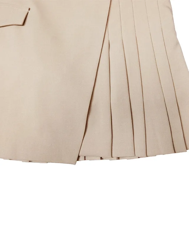 BENECIA 12 Wrap Pleats Skirt - Beige