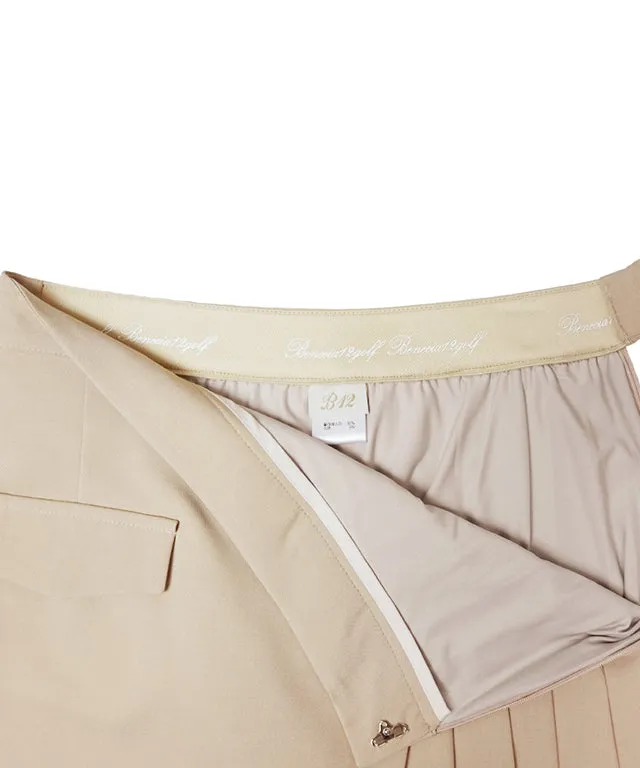 BENECIA 12 Wrap Pleats Skirt - Beige