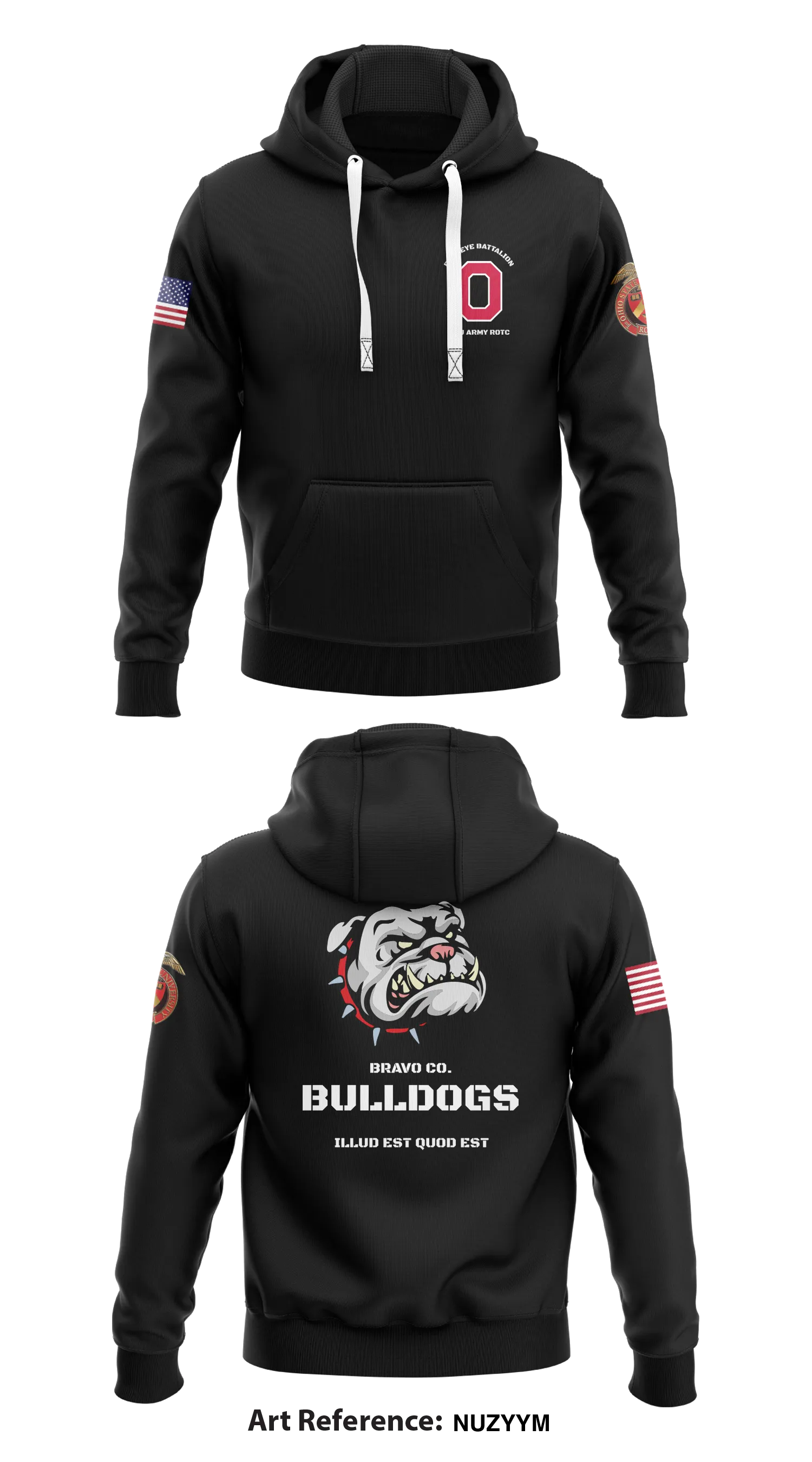 Bravo Company. Buckeye Battalion. OSU Army ROTC. Store 1  Core Men's Hooded Performance Sweatshirt - nuZyym