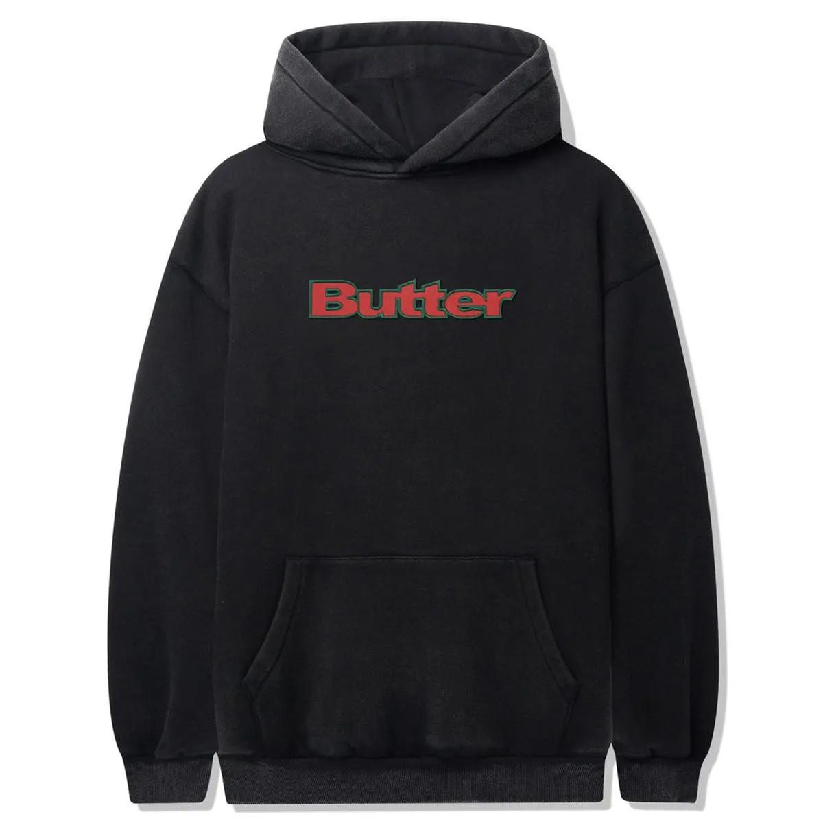 Butter Goods - Nylon Logo Applique Hoodie Black