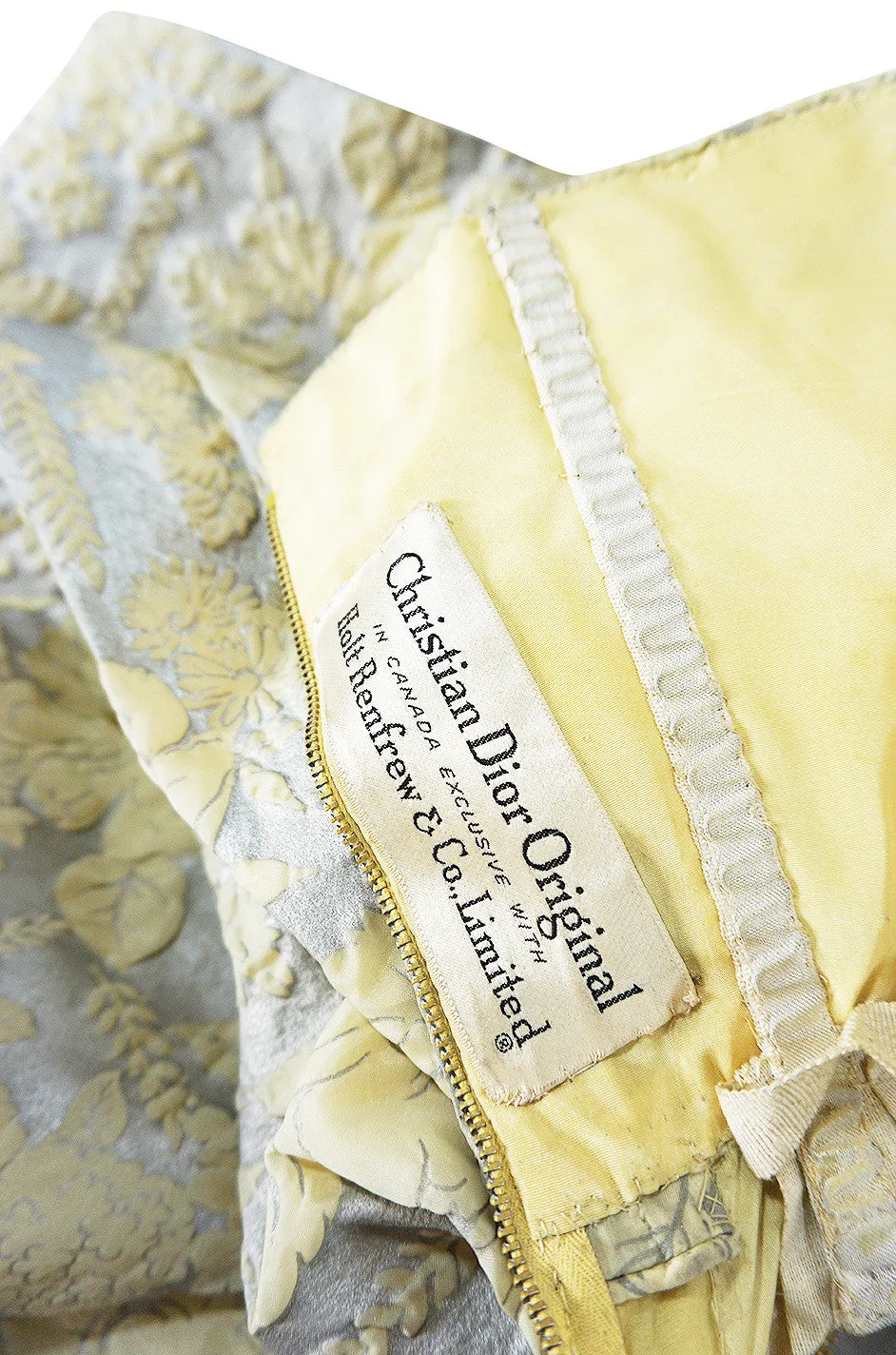 c.1953 Christian Dior Couture Silver & Sequin Fantasy Gown