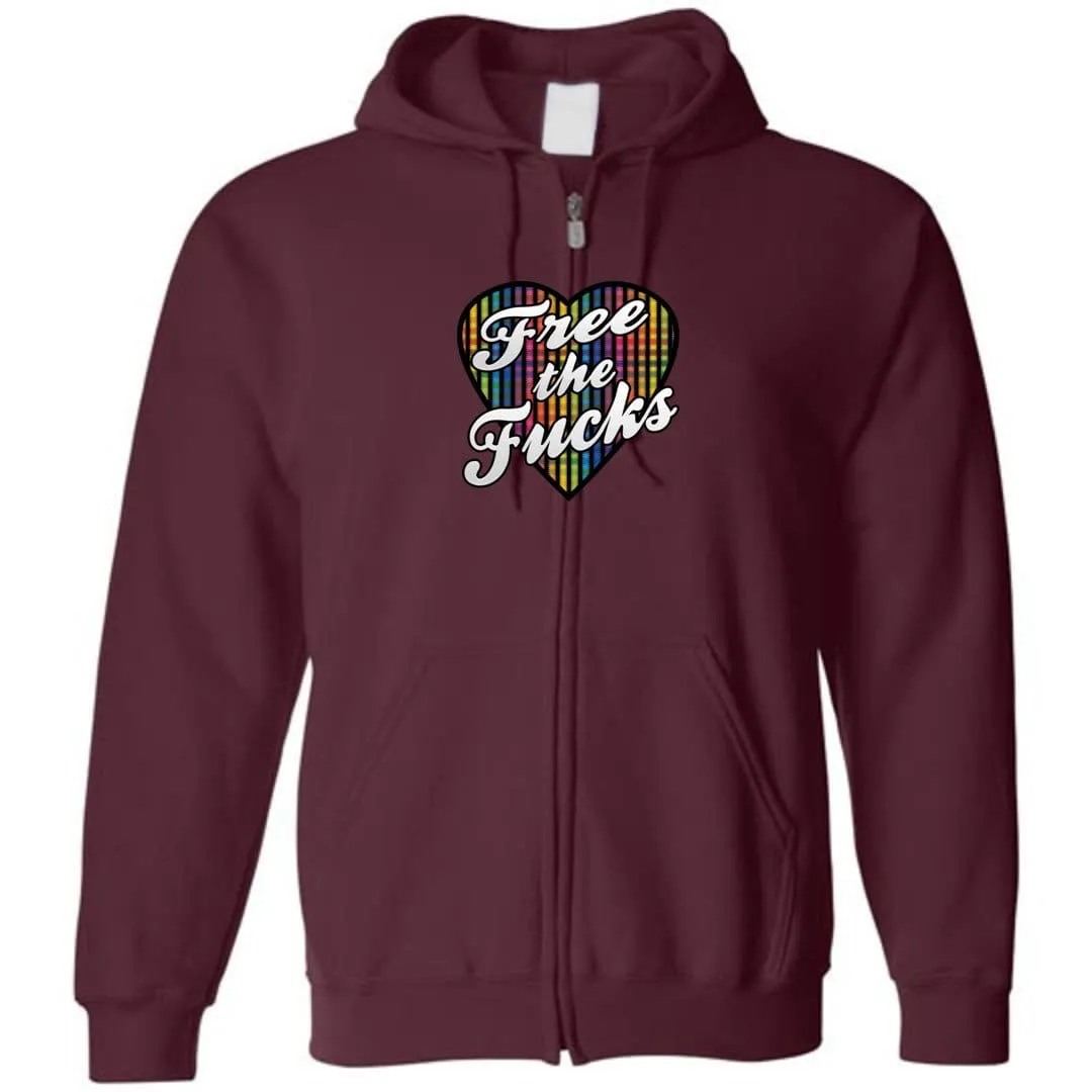 Chatty Fam Free The Fucks "with love" TS Unisex Zip Hoodie